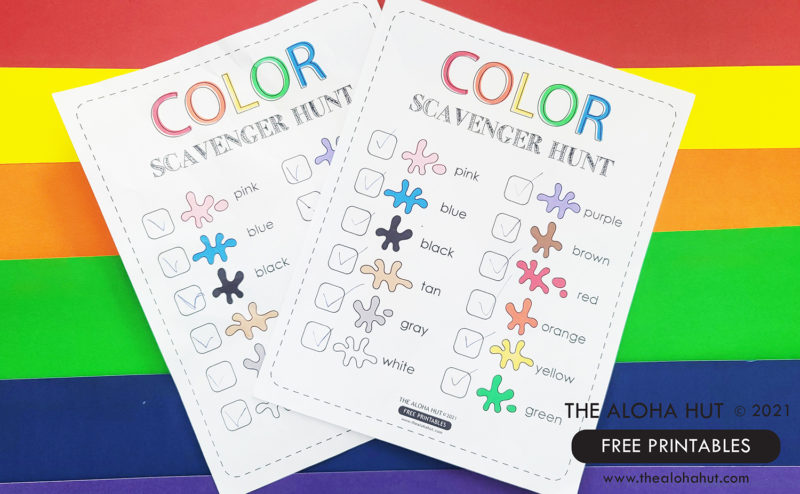 FREE PRINTABLE Color Scavenger Hunt Activity