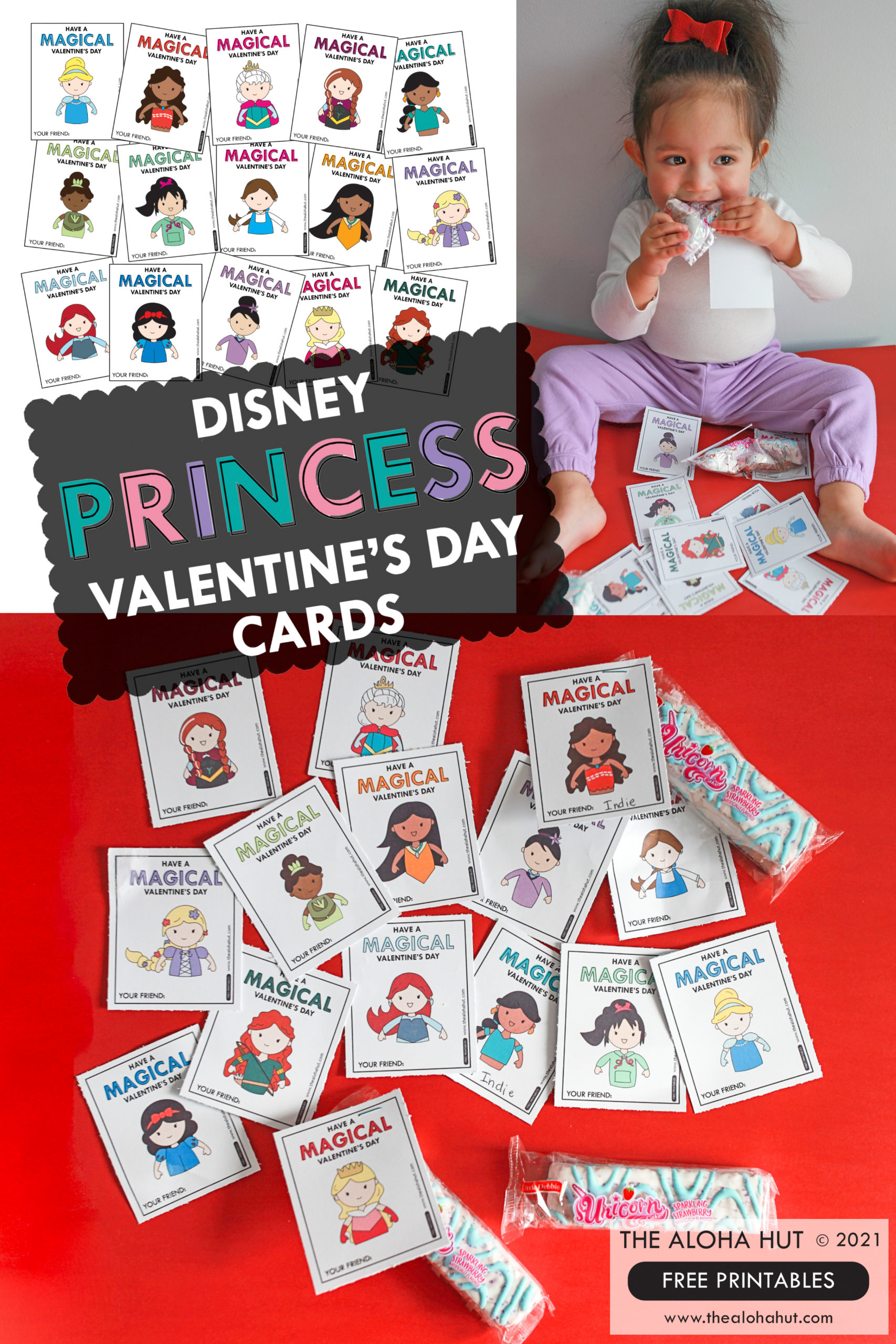 Magical Disney Princess Valentine's Day Cards - Free Printables by the Aloha Hut