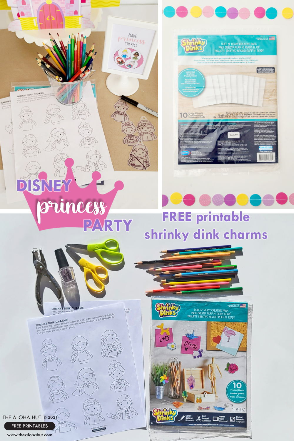 Disney Princess party shrinky dink charms