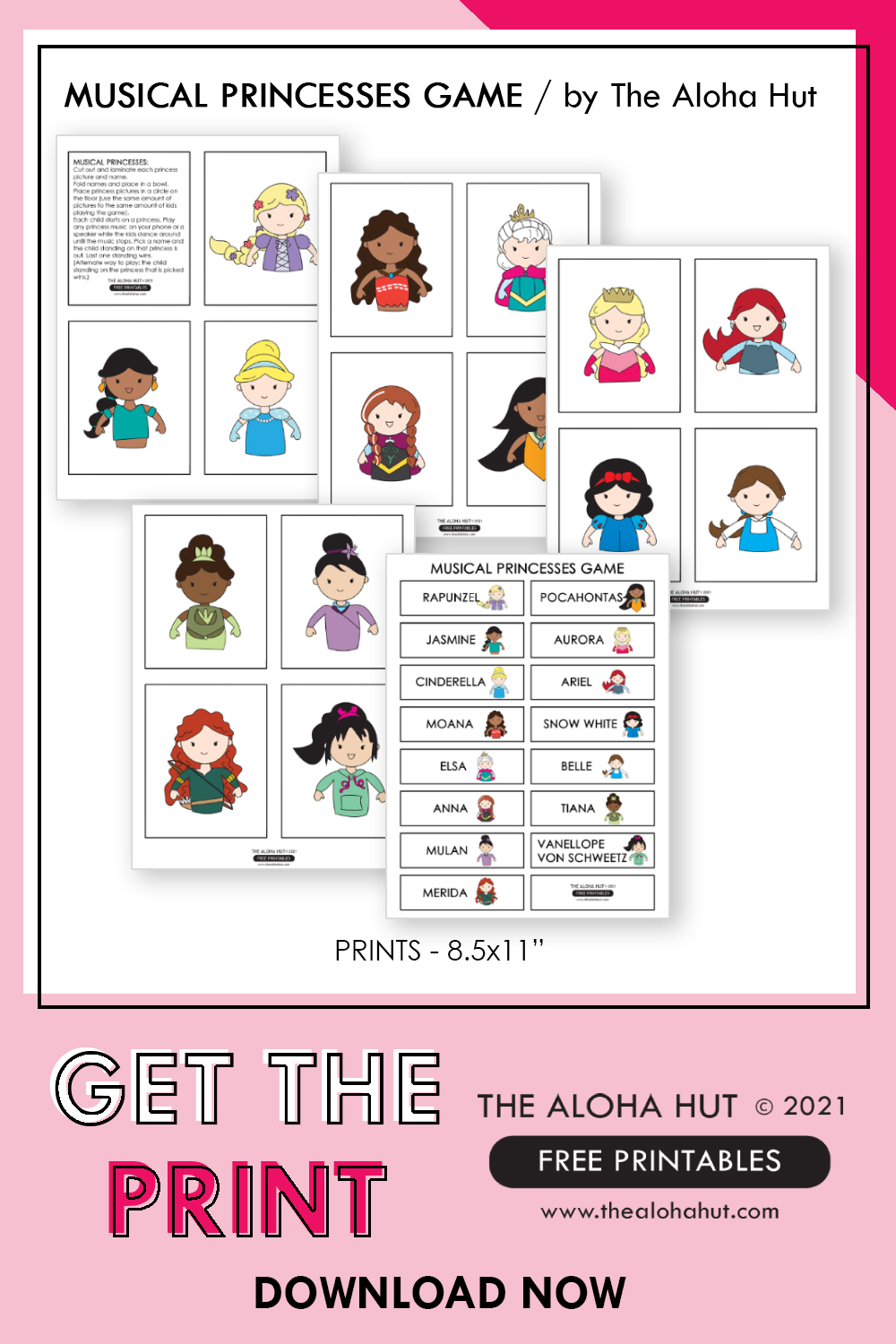FREE PRINTABLE Musical Princess Game by the Aloha Hut