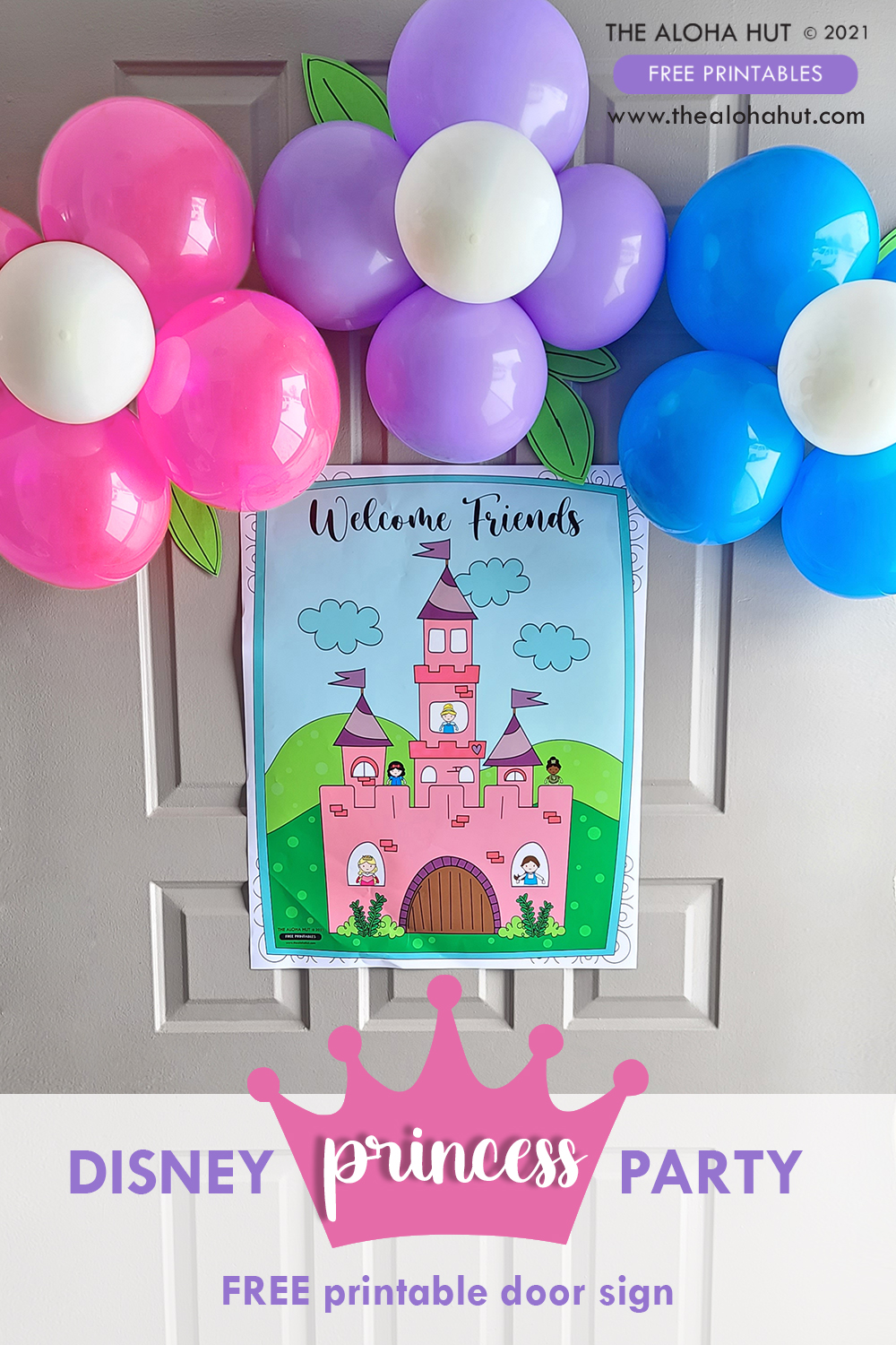 FREE Princess Party Door Sign_The Aloha Hut