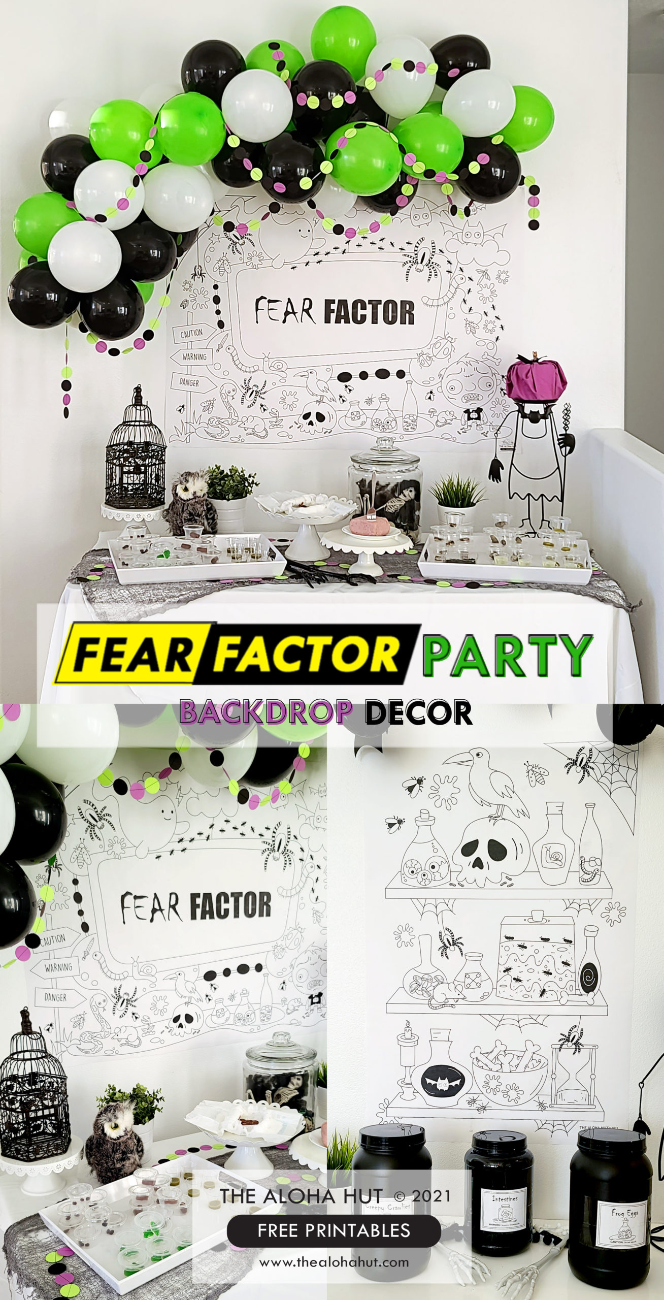 Fear Factor Party Backdrop Decor - The Aloha Hut
