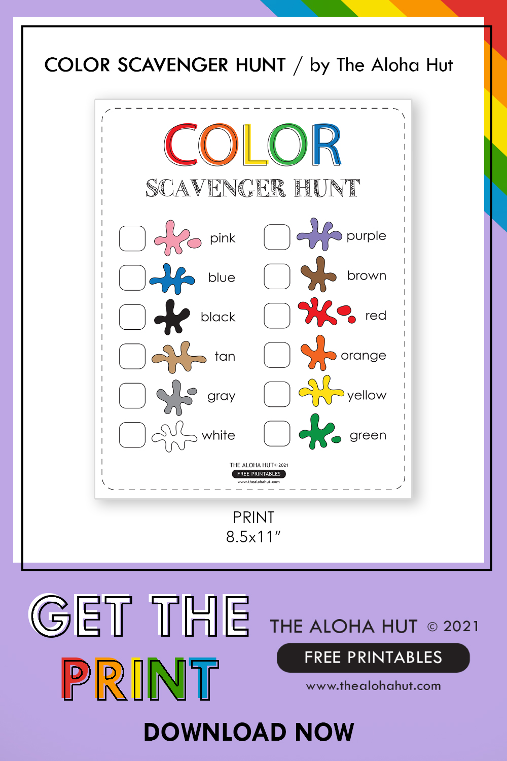 Free Printable Color Scavenger Hunt Activity