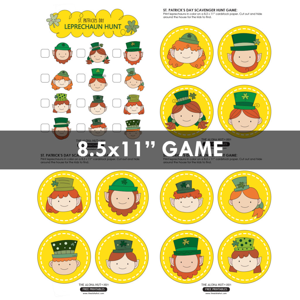 St Patrick's Day Leprechaun Hunt Game Free Printable - by the Aloha Hut
