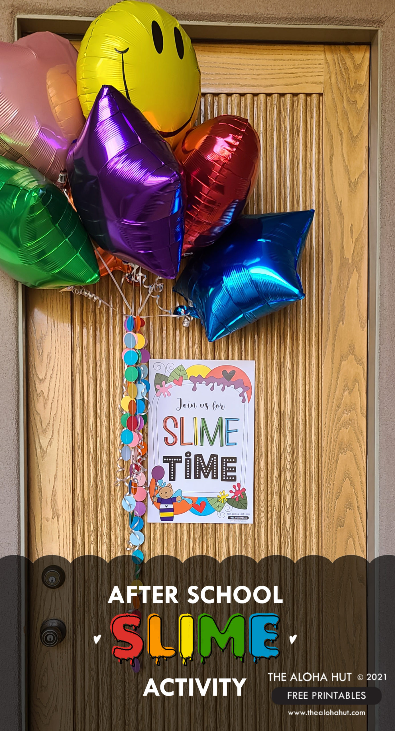 After School Slime Activity - Door Sign FREE Printable - The Aloha Hut