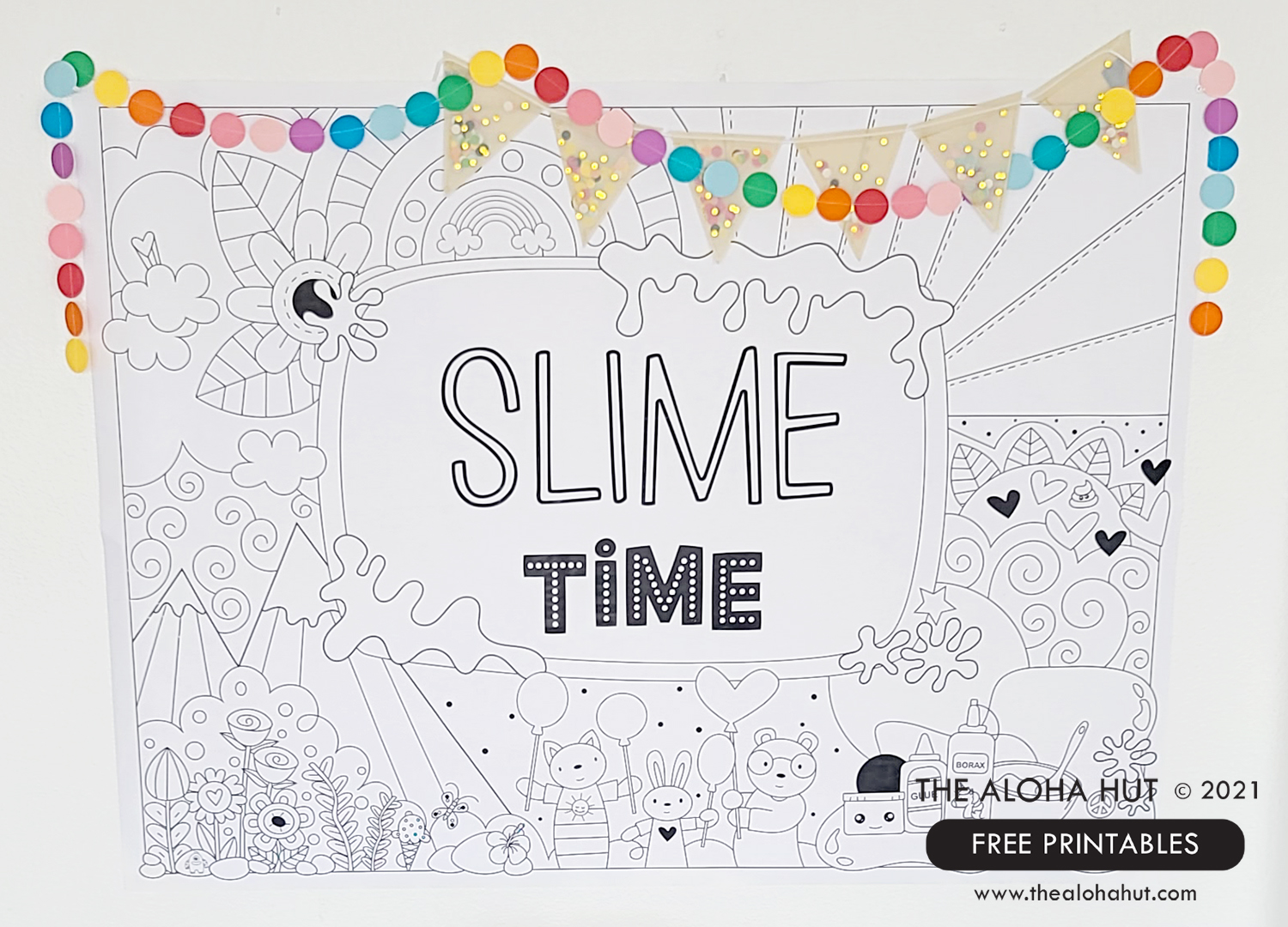 After School Slime Activity - Backdrop FREE Printable - The Aloha Hut