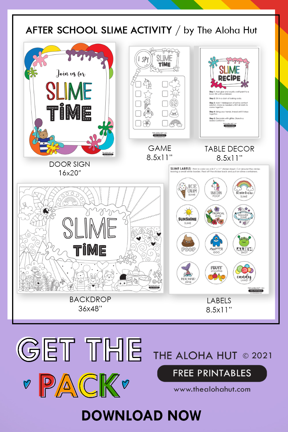 After School Slime Activity Pack FREE Printables - The Aloha Hut