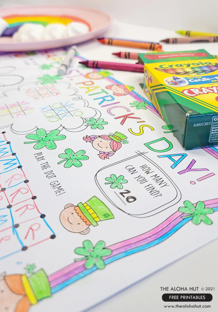 St Patrick's Day Placemat Free Printable - by the Aloha Hut