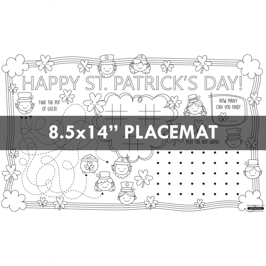 St Patrick's Day Placemat Free Printable - by the Aloha Hut