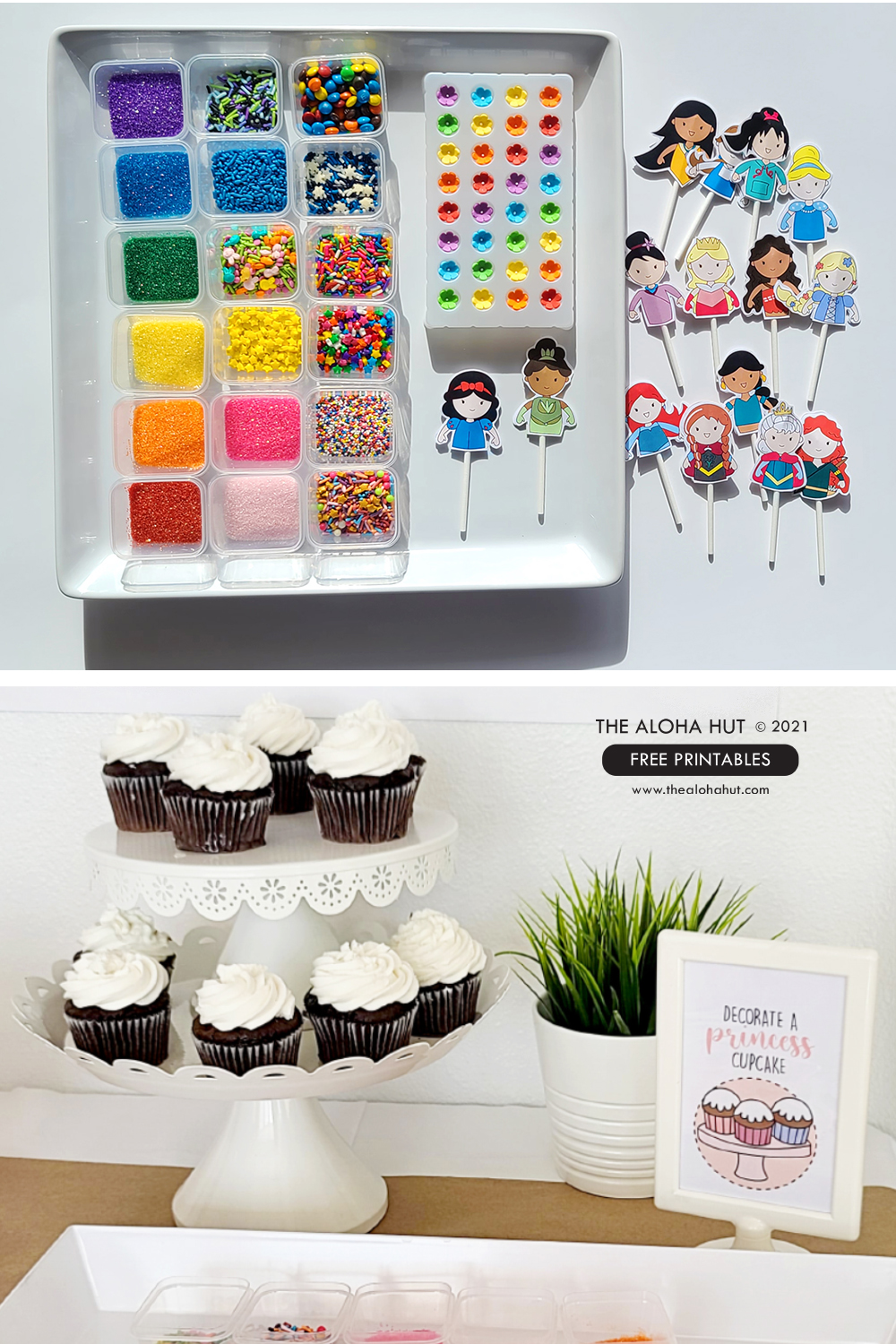 Disney Princess Cupcake Toppers by the Aloha Hut