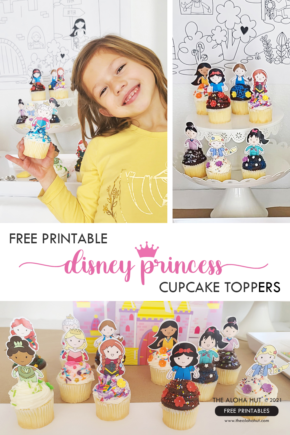 Disney Princess Cupcake Toppers by the Aloha Hut