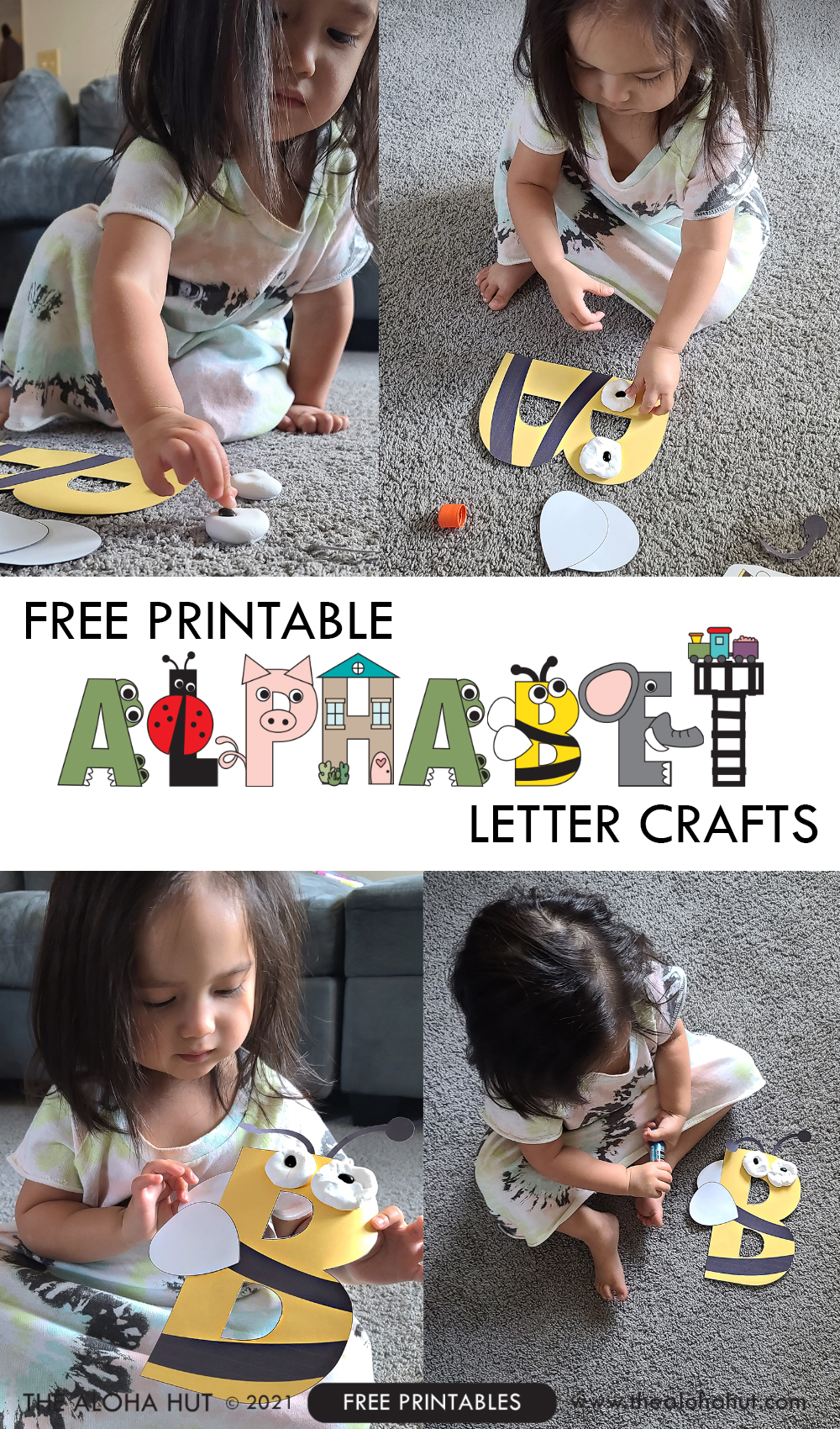 Alphabet Letter Crafts for Toddlers and PreK - LETTER B - Free Printable -  The Aloha Hut