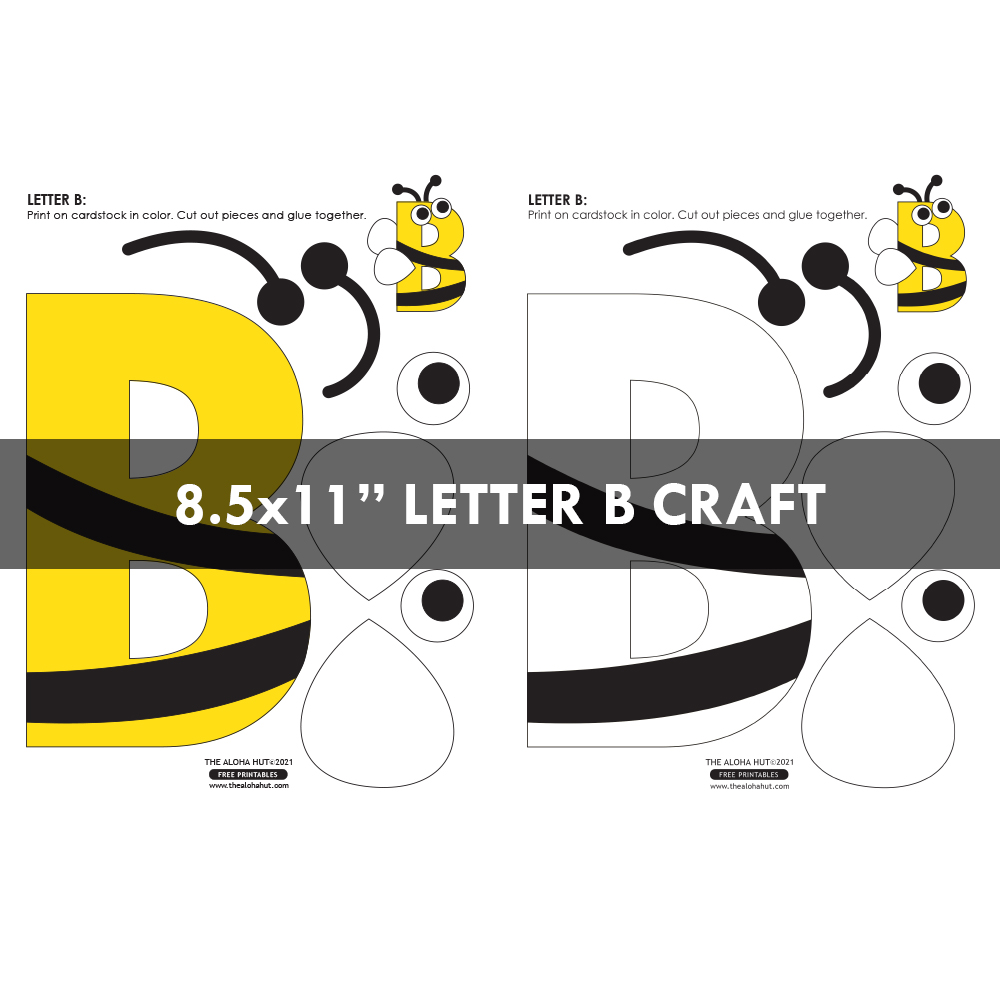 Alphabet Letter Crafts - Letter B - free printable 6 by the Aloha Hut
