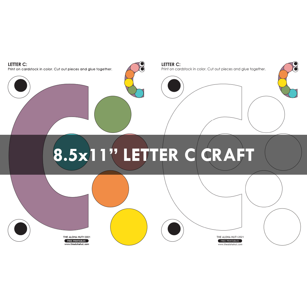Alphabet Letter Crafts - Letter C - free printable by the Aloha Hut