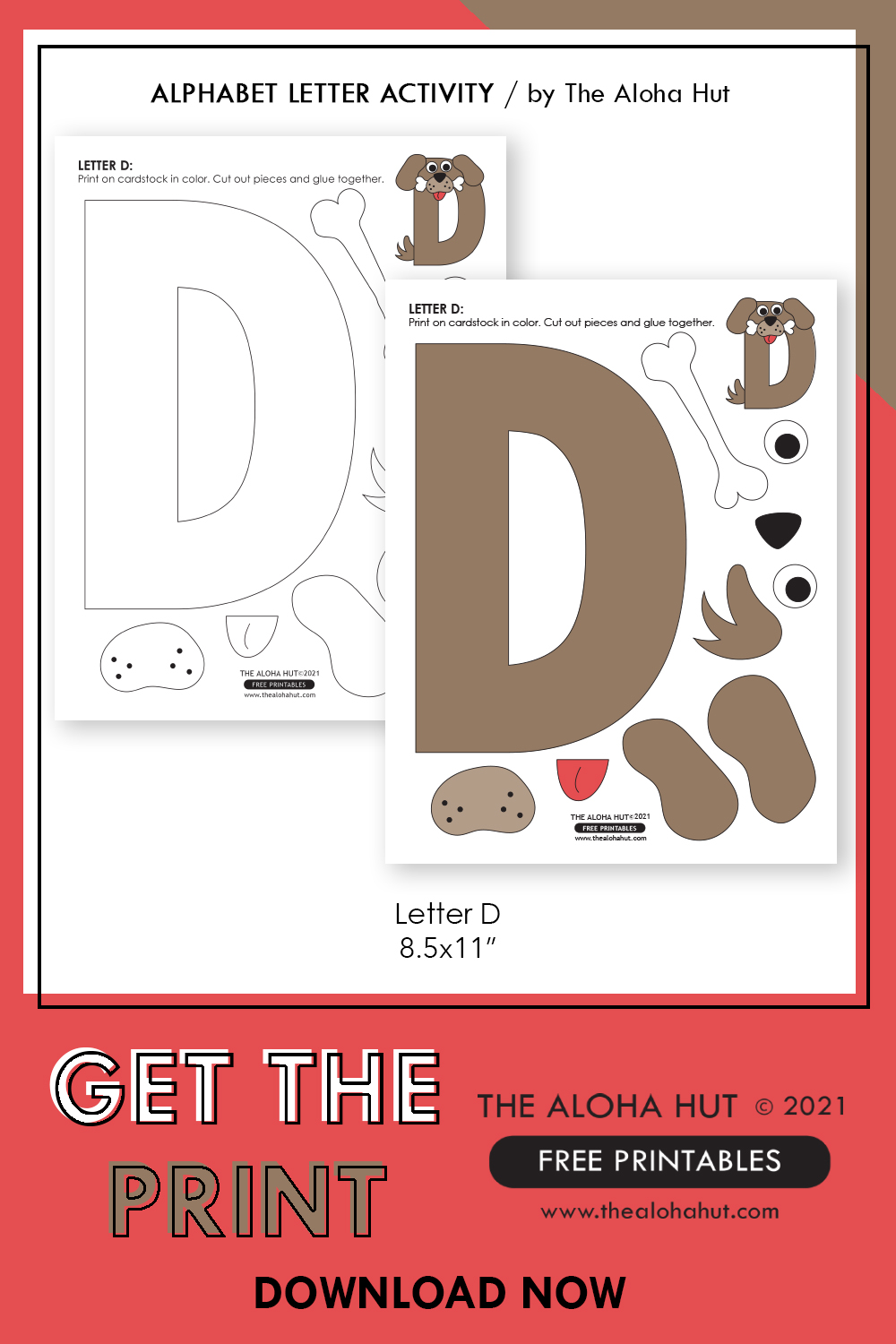 alphabet letter crafts for toddlers and prek letter d free printable the aloha hut