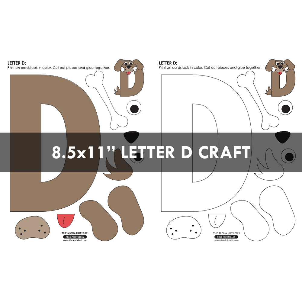 Alphabet Letter Crafts - Letter D - free printable 5 by the Aloha Hut