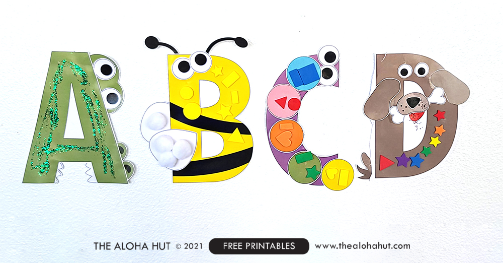 Alphabet Letter Crafts - Letter D - free printable 6 by the Aloha Hut