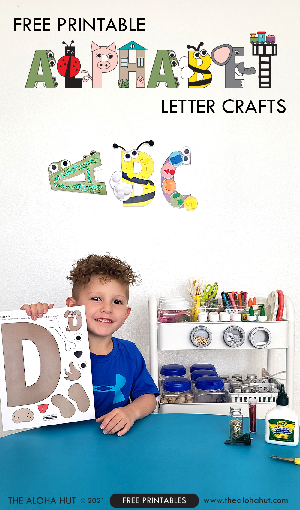 Alphabet Letter Crafts for Toddlers and PreK - LETTER D - Free Printable -  The Aloha Hut