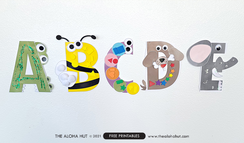 Alphabet Letter Crafts - Letter E - free printable 4 by the Aloha Hut