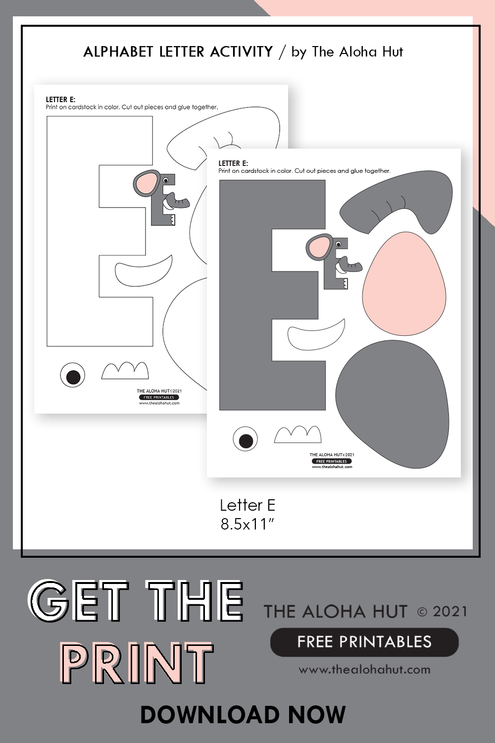 alphabet letter crafts for toddlers and prek letter e free printable the aloha hut