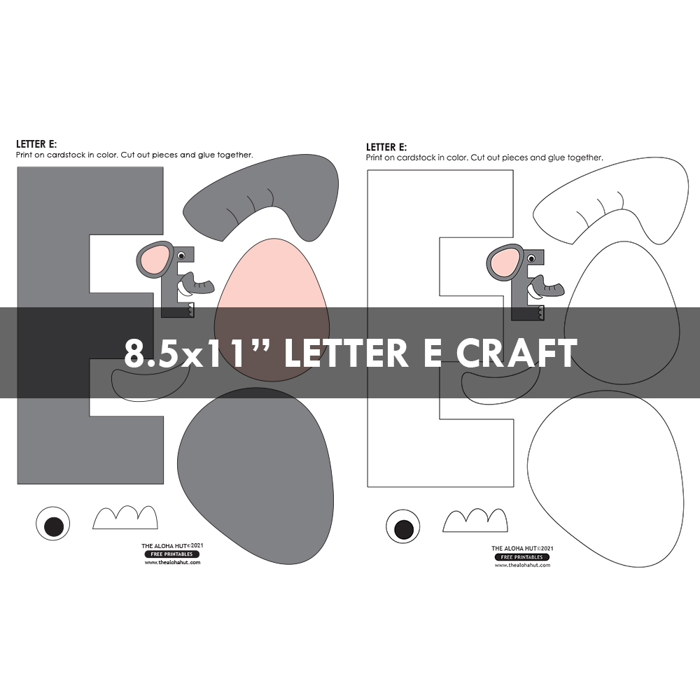 Alphabet Letter Crafts - Letter E - free printable 6 by the Aloha Hut