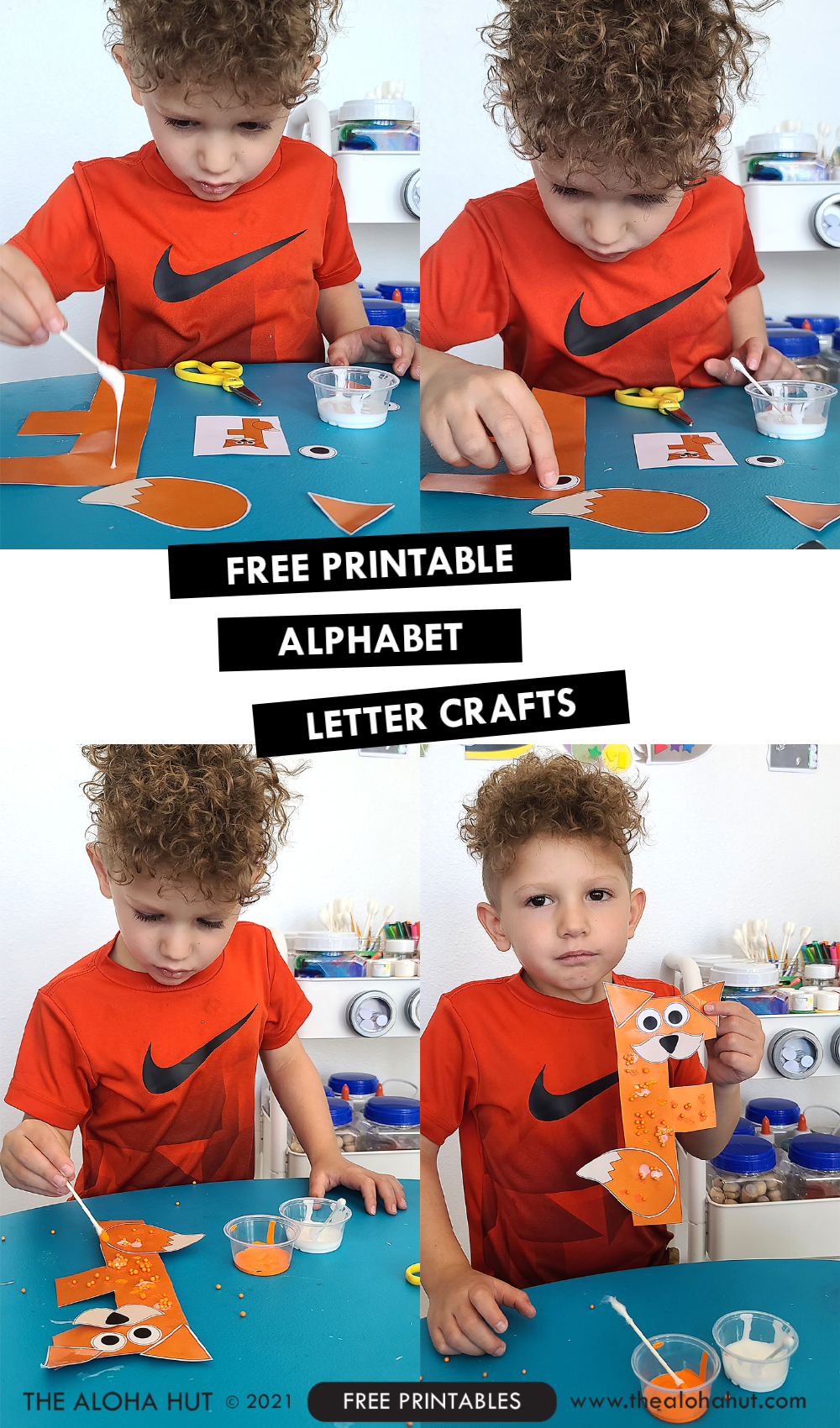 Alphabet Letter Crafts - Letter F - free printable 2 by the Aloha Hut