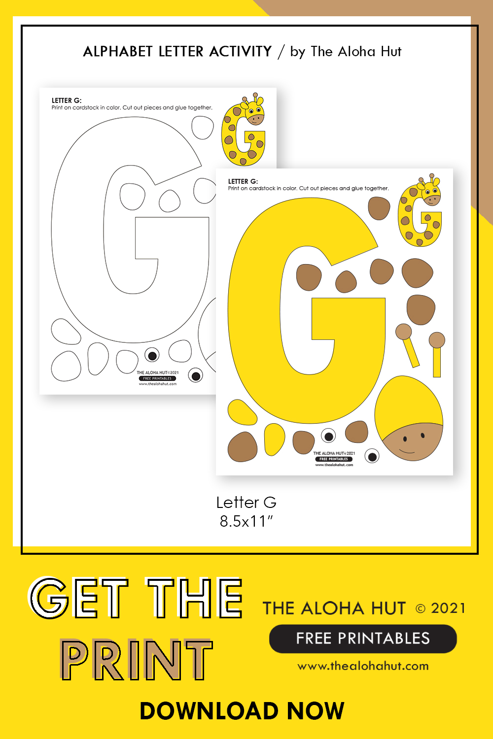 Alphabet Letter Crafts - Letter G - free printable 5 by the Aloha Hut