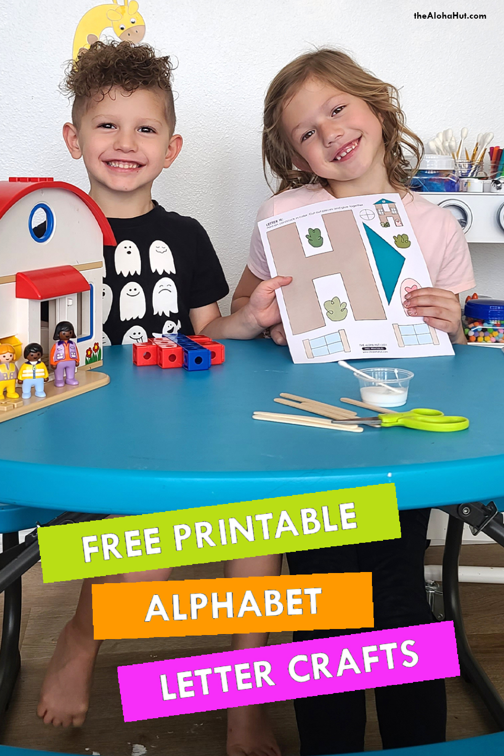 Alphabet Letter Crafts - Letter H - free printable 3 by the Aloha Hut