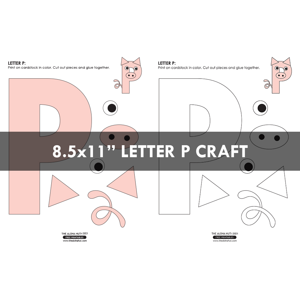 Alphabet Letter Crafts - Letters P - free printables 4 by the Aloha Hut