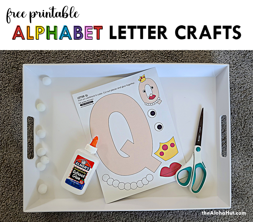 Alphabet Letter Crafts - Letters Q - free printables by the Aloha Hut