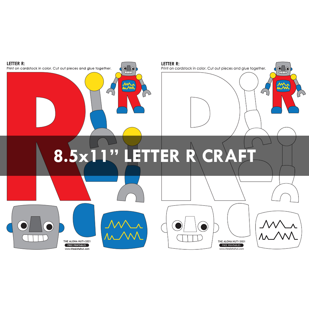 Alphabet Letter Crafts - Letters R - free printables 3 by the Aloha Hut