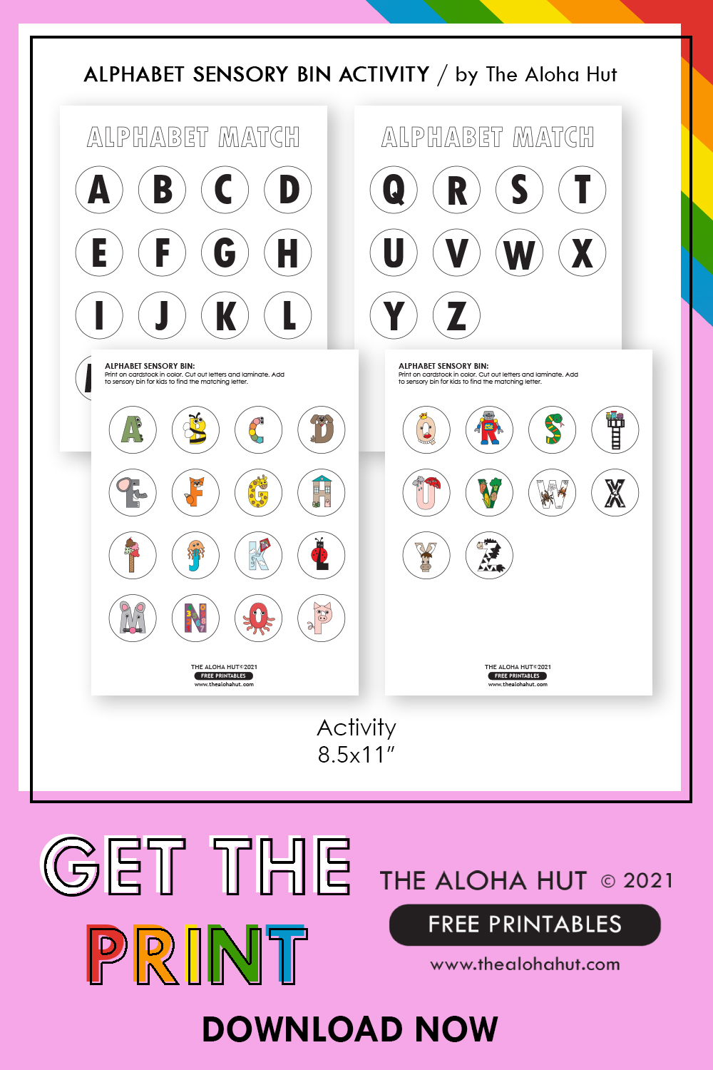 Alphabet Sensory Bin Activity - free printable 8 by the Aloha Hut