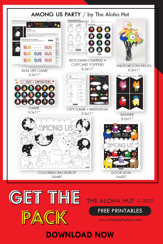Among Us Party Pack - Free Printables by the Aloha Hut