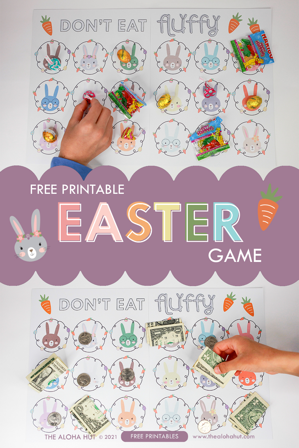 Don't Eat Fluffy free printable Easter Game by the Aloha Hut