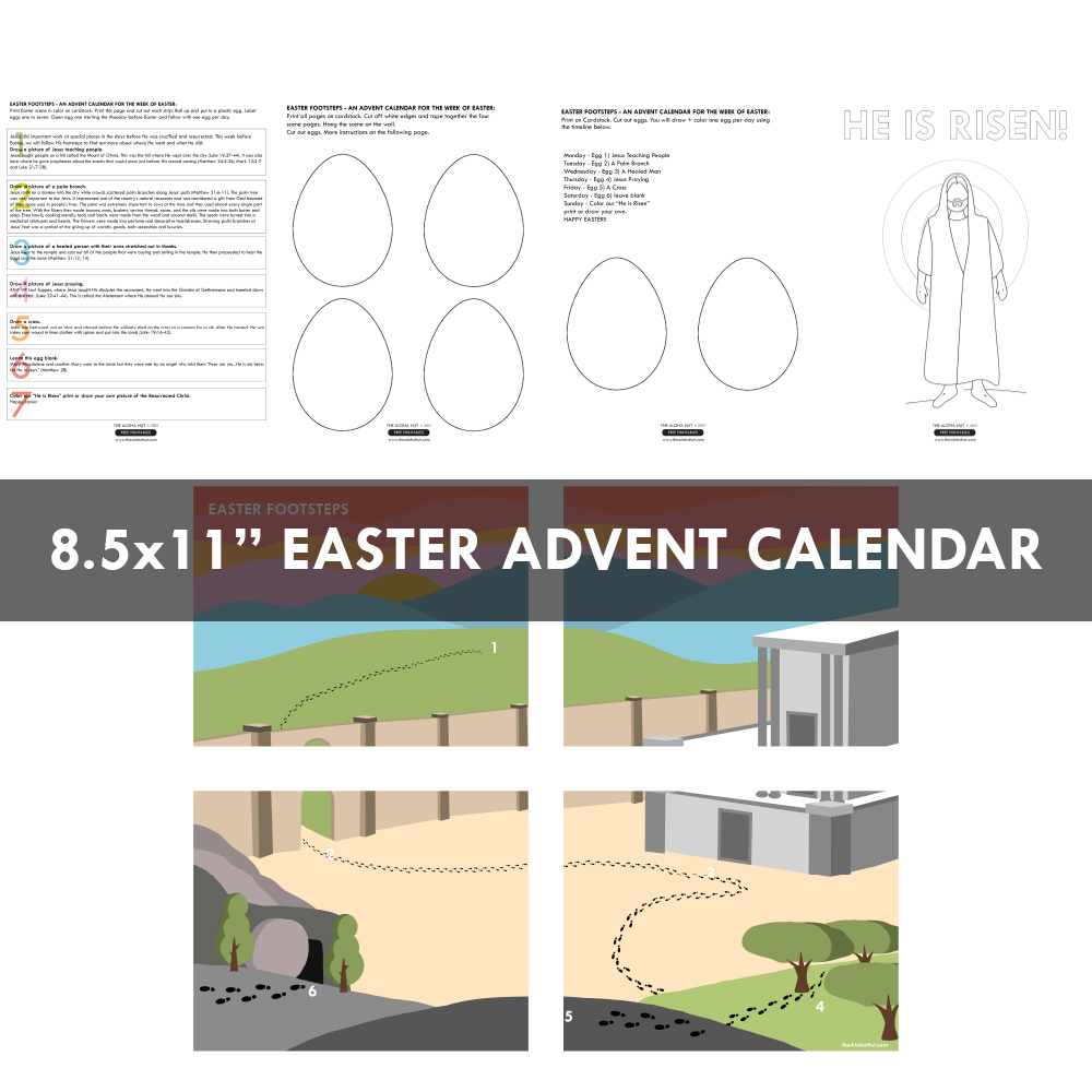 Easter Footsteps Advent Calendar free printable by the Aloha Hut