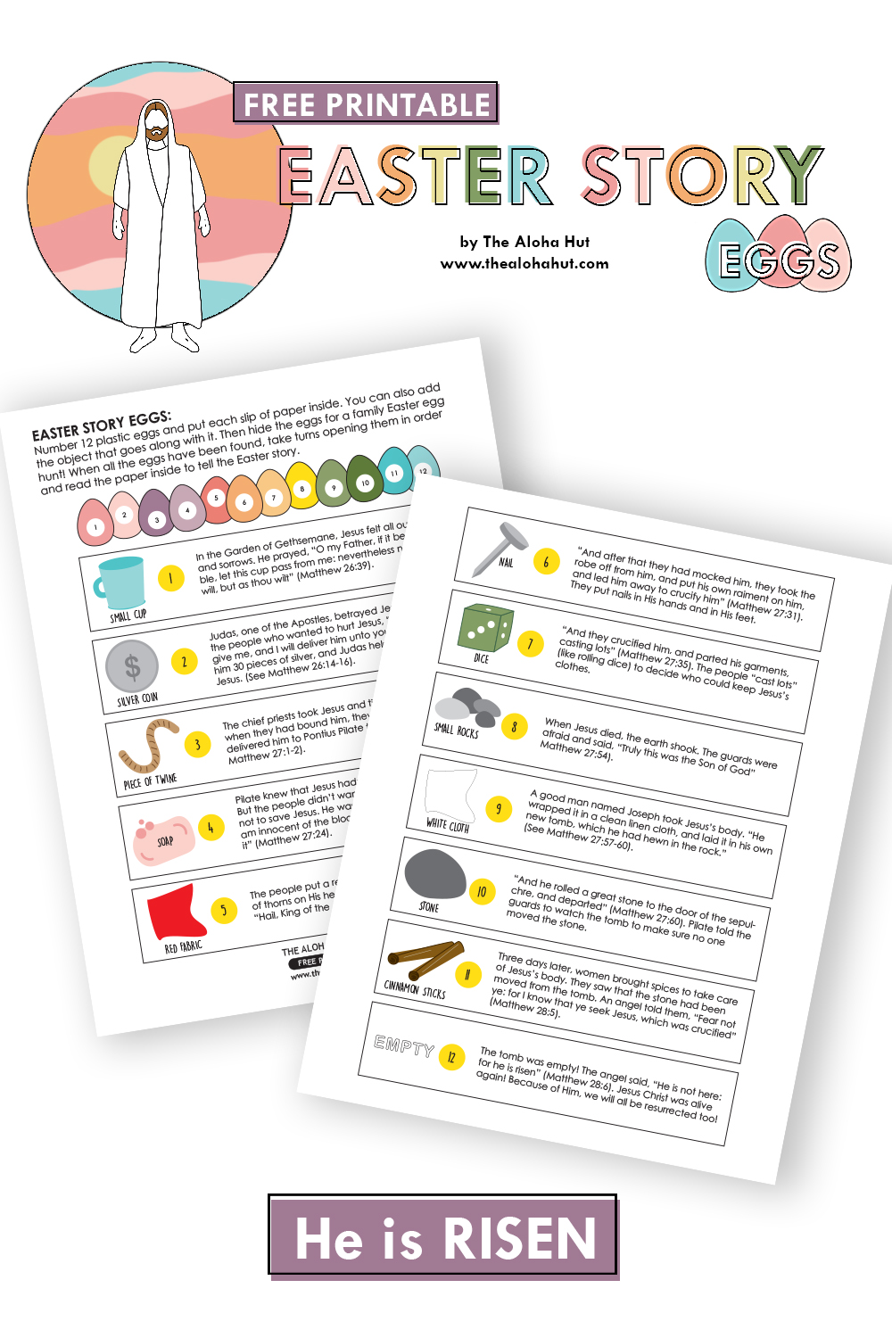 Easter Story Eggs 2 free printable by the Aloha Hut