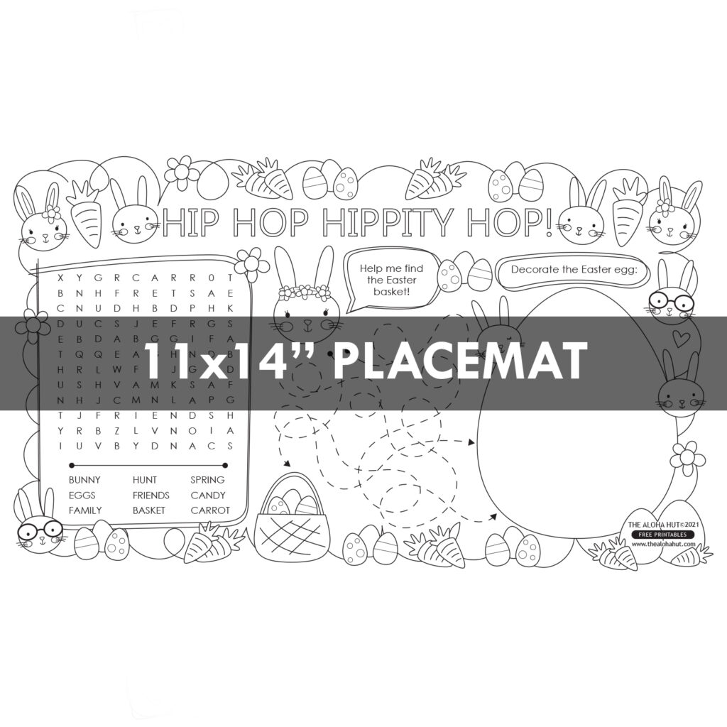 Free Printable Easter Placemat by the Aloha Hut