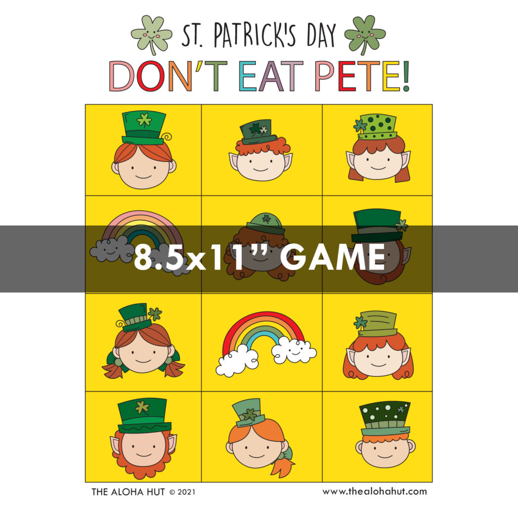 Free Printable St Patrick's Day Don't Eat Pete Game by the Aloha Hut