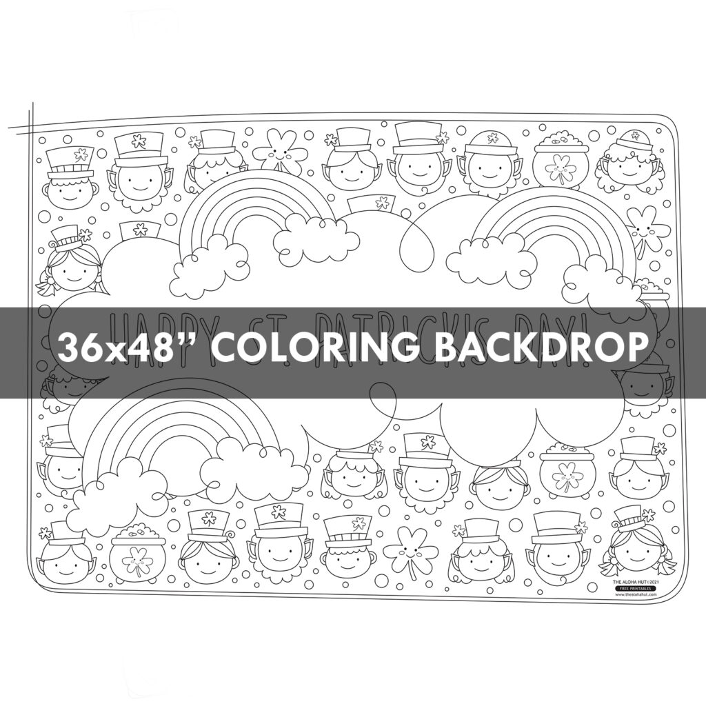 St. Patrick's Day Coloring Backdrop Free Printable