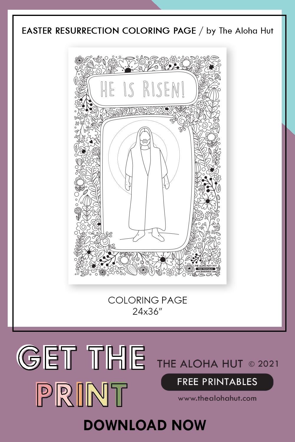 free printable Easter Resurrection Coloring Page 5 by the Aloha Hut