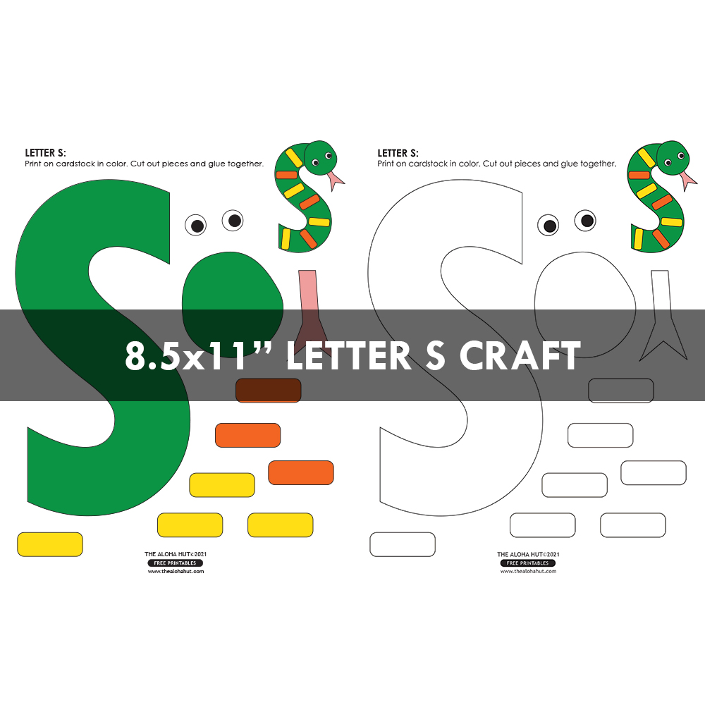 Alphabet Letter Crafts - Letter S - free printables 4 by the Aloha Hut