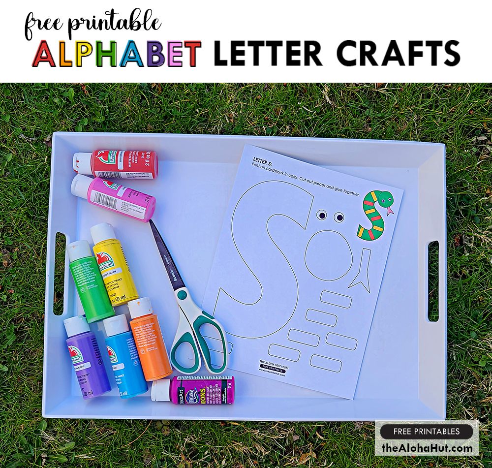 Alphabet Letter Crafts - Letter S - free printables by the Aloha Hut