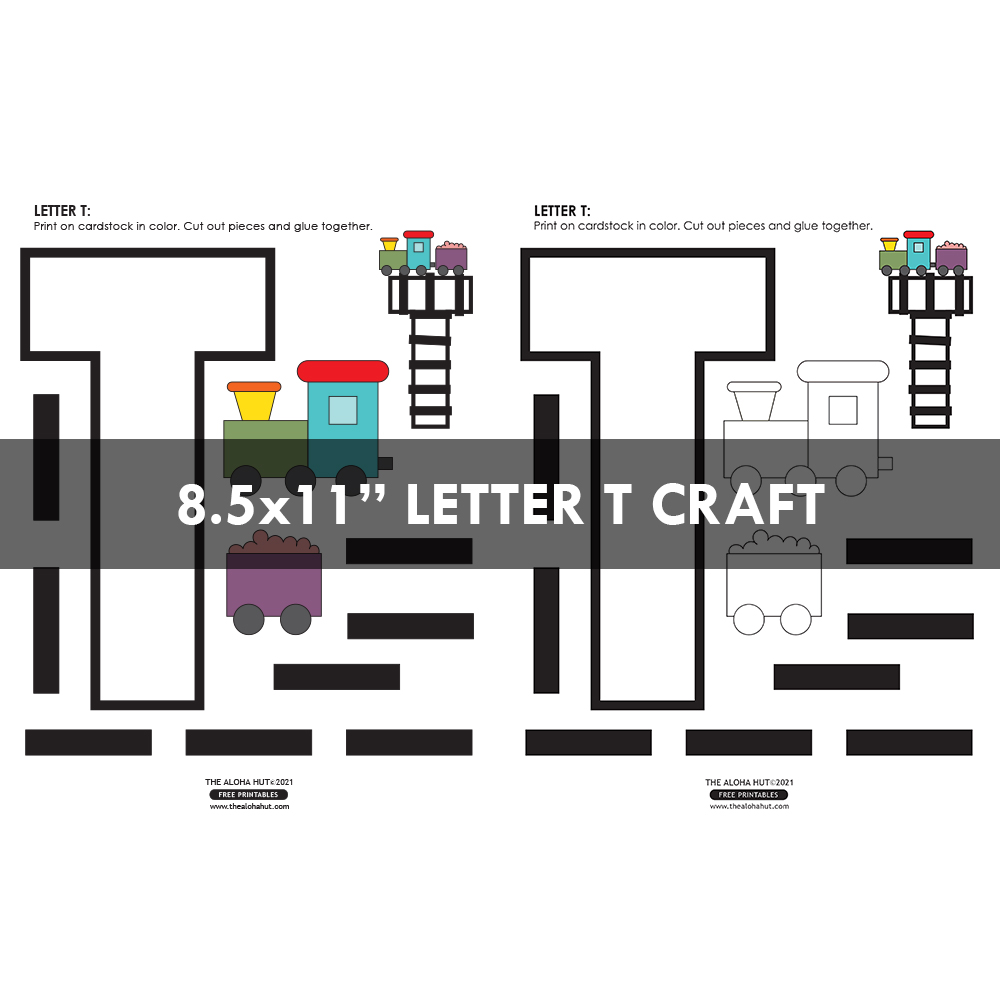 Alphabet Letter Crafts - Letter T - free printables 5 by the Aloha Hut