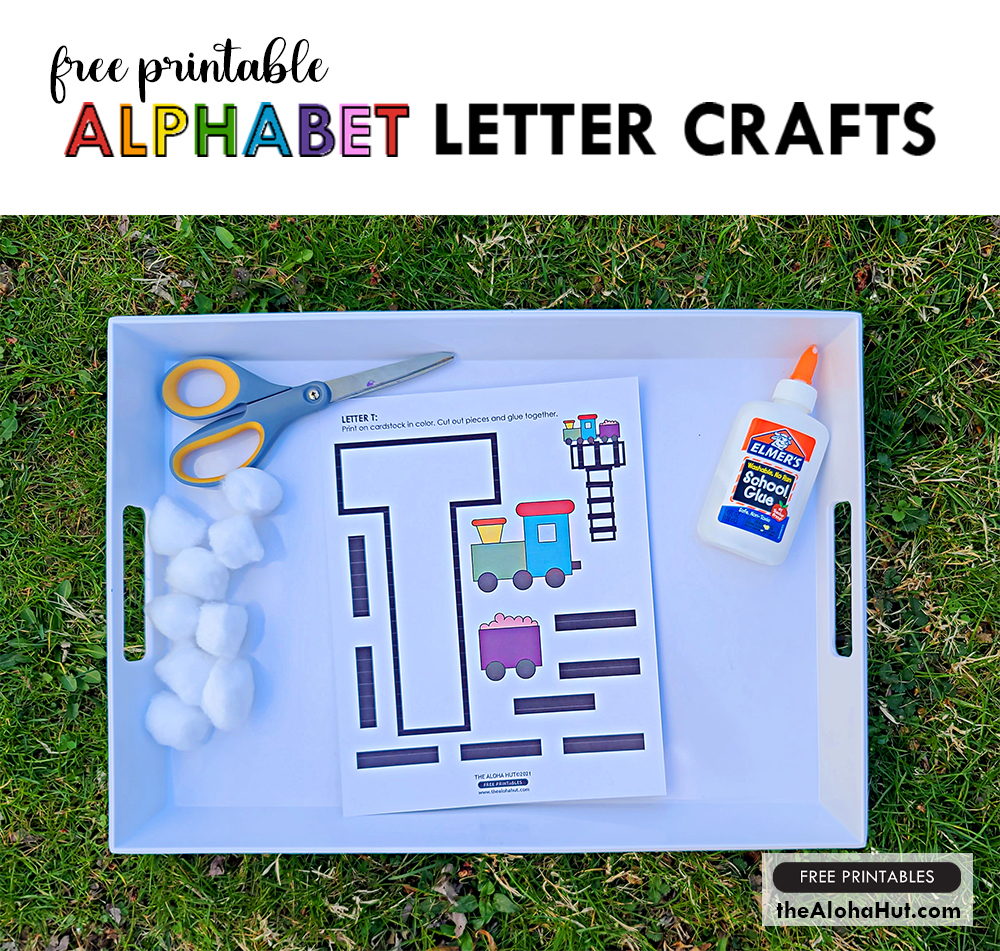 Alphabet Letter Crafts - Letter T - free printables by the Aloha Hut