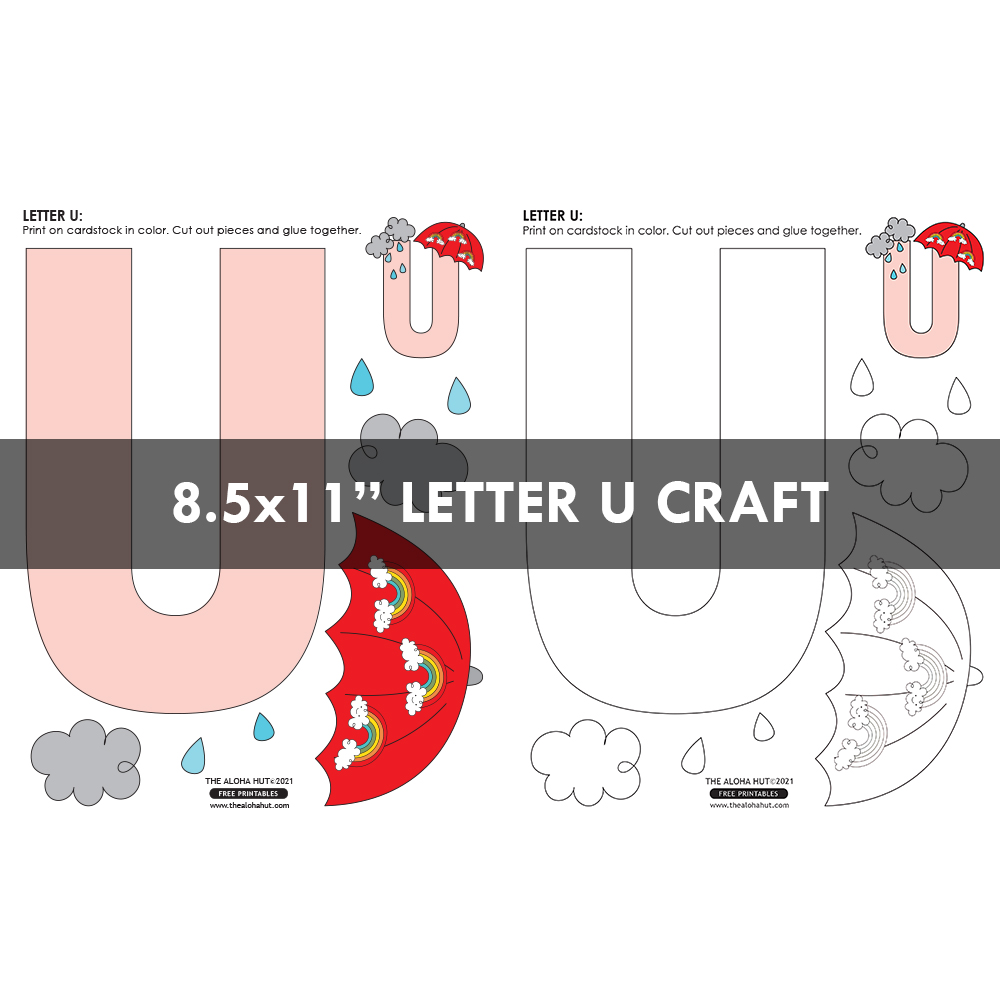 Alphabet Letter Crafts - Letter U - free printables 3 by the Aloha Hut