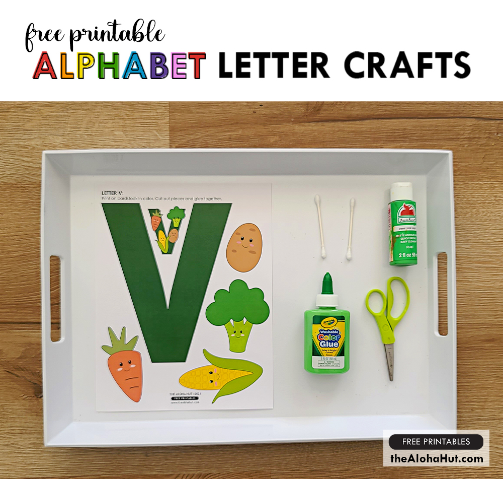 Alphabet Letter Crafts - Letter V - free printables by the Aloha Hut