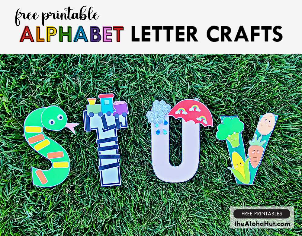 alphabet letter crafts for toddlers and prek letter s t u v free printables the aloha hut