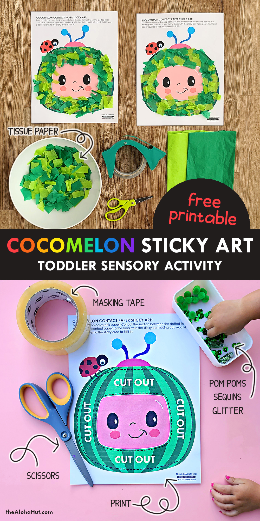 cocomelon sticky art activity for toddlers the aloha hut