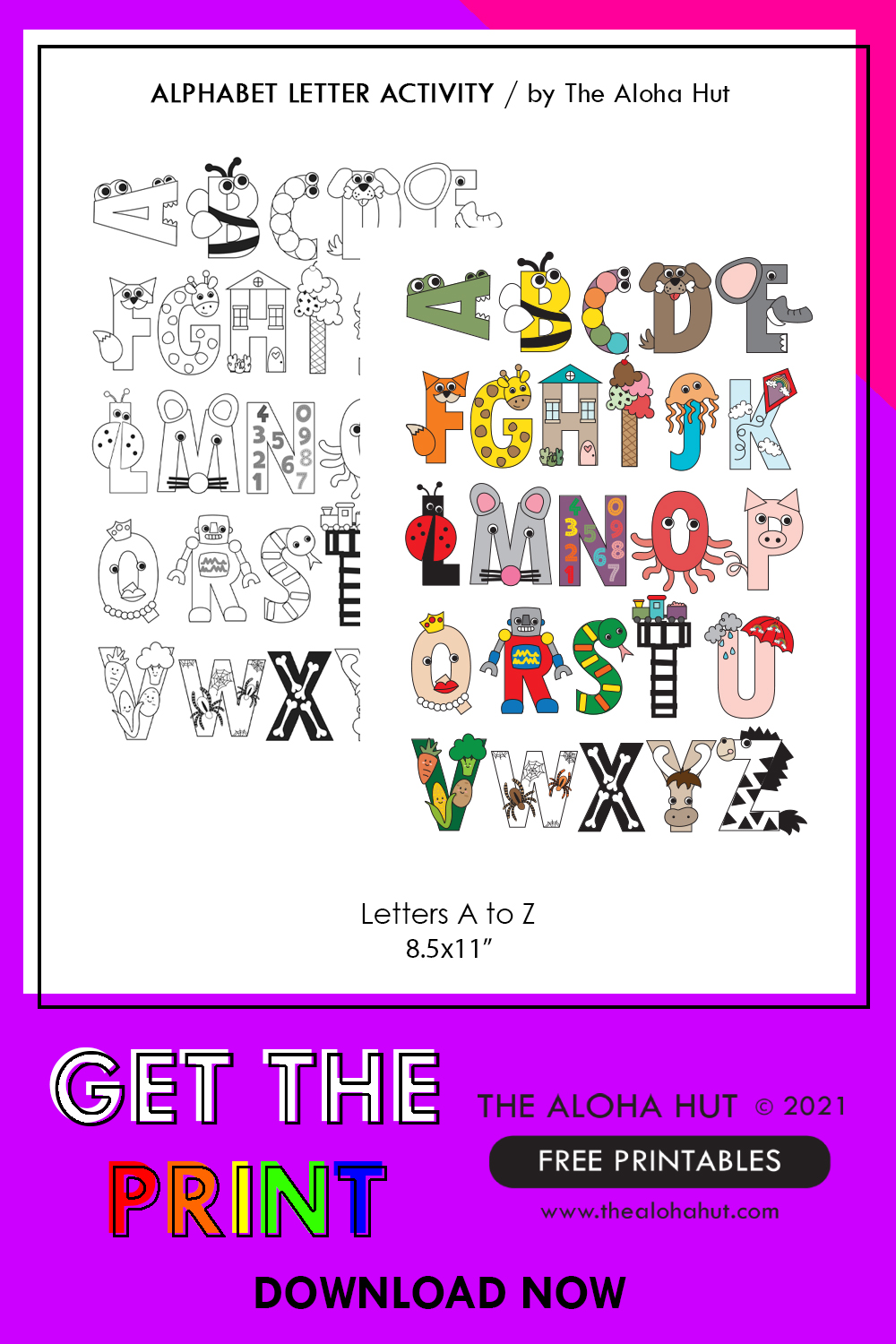 Free Printable Alphabet Letter Crafts 10 by the Aloha Hut