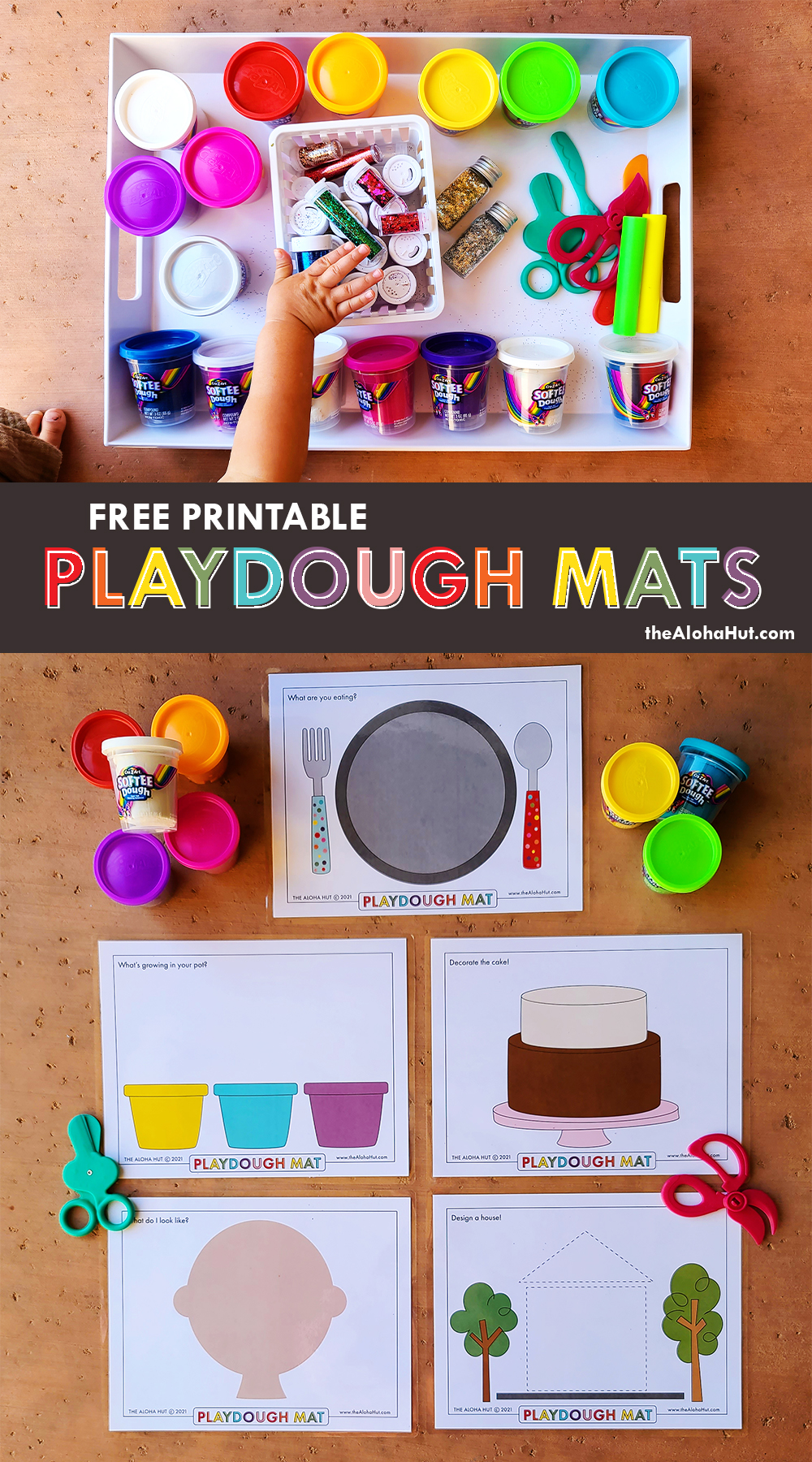 Free Printable PLAYDOUGH MATS 2 by the Aloha Hut